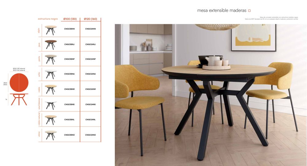 1011-41 Mesa extensible maderas